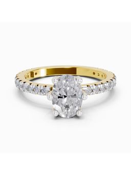 Sparkles - Lab Grown Diamond 1.34CT Dazzling Oval Solitaire Engagement Ring 14K Yellow Gold