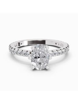Sparkles - Lab Grown Diamond 1.34CT Dazzling Oval Solitaire Engagement Ring 14K White Gold