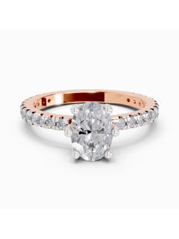 Sparkles - Lab Grown Diamond 5.30CT Oval Solitaire Engagement Ring 14K Rose Gold