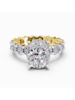 Sparkles - Lab Grown Diamond 4.84CT Oval Shape Eternity Ring 14K Yellow Gold