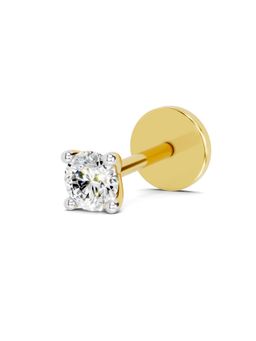 Sparkles - Lab Grown Diamond 0.1Ct Igi Certified Lumi Solitaire Nose Pin 14K Yellow Gold