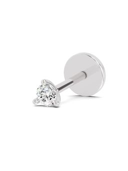 Sparkles - Lab Grown Diamond 0.09CT Celeste Solitaire Wire Nosepin 14K White Gold