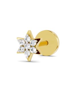 Sparkles - Lab Grown Diamond 0.15CT Celeste Solitaire Wire Nosepin 14K Yellow Gold