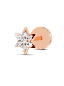 Sparkles - Lab Grown Diamond 0.25CT IGI Certified Clara Solitaire Nose Pin 14K Rose Gold