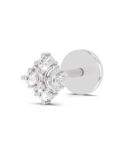 Sparkles - Lab Grown Diamond 0.25CT IGI Certified Clara Solitaire Nose Pin 14K White Gold