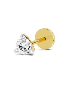 Sparkles - Lab Grown Diamond 0.08CT IGI Certified Snowflake Wire Nose Pin 14K Yellow Gold