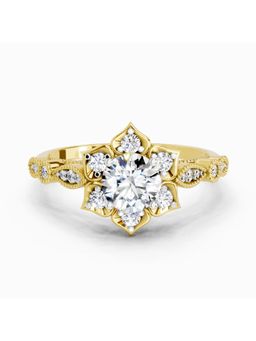Sparkles - Lab Grown Diamond 0.72CT Snowflower Engagement Ring 14K Yellow Gold