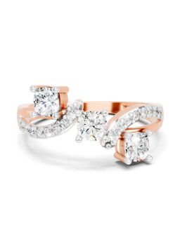 Sparkles - Lab Grown Diamond 0.97CT IGI Certified Three-Stone Ring 14K Rose Gold