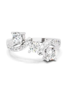Sparkles - Lab Grown Diamond 0.97CT IGI Certified Three-Stone Ring 14K White Gold