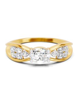 Sparkles - Lab Grown Diamond 0.45CT IGI Certified Oval and Solitaire Ring 14K Yellow Gold
