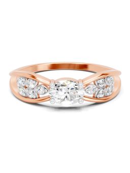 Sparkles - Lab Grown Diamond 0.45CT IGI Certified Oval and Solitaire Ring 14K Rose Gold