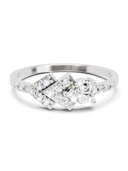 Sparkles - Lab Grown Diamond 0.46CT IGI Certified Pear Solitaire Ring 14K White Gold