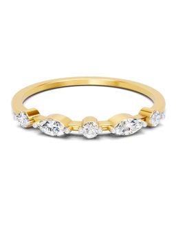 Sparkles - Lab Grown Diamond 0.24CT Round and Marquise Shape Five-Stone Ring 14K Yellow Gold