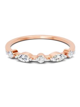 Sparkles - Lab Grown Diamond 0.24CT Round and Marquise Shape Five-Stone Ring 14K Rose Gold