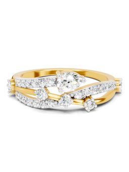 Sparkles - Lab Grown Diamond 0.58CT Pear Multi-Row Bypass Ring 14K Yellow Gold