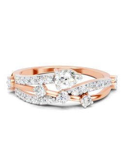 Sparkles - Lab Grown Diamond 0.58CT Pear Multi-Row Bypass Ring 14K Rose Gold