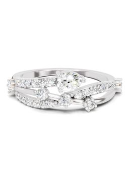 Sparkles - Lab Grown Diamond 0.58CT Pear Multi-Row Bypass Ring 14K White Gold