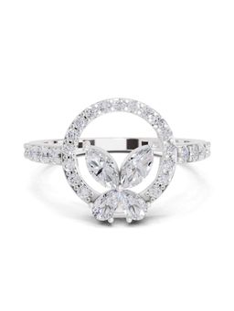 Sparkles - Lab Grown Diamond 0.97CT Blossom Circle Engagement Ring 14K White Gold