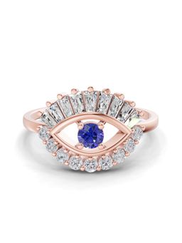Sparkles - Lab Grown Diamond 0.19CT Evil Eye Elegance Rings 14K Rose Gold