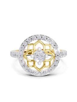 Sparkles - Lab Grown Diamond 0.86CT IGI Certified Floral Halo Ring 14K Yellow Gold