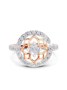 Sparkles - Lab Grown Diamond 0.86CT IGI Certified Floral Halo Ring 14K Rose Gold