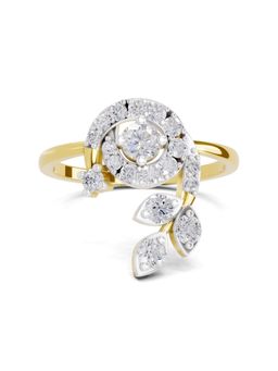 Sparkles - Lab Grown Diamond 0.64CT Magnolia Flower Ring 14K Yellow Gold