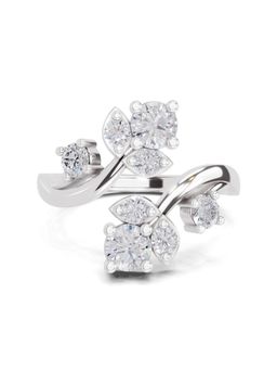 Sparkles - Lab Grown Diamond 0.98CT Floral Vine Lab Grown Ring 14K White Gold