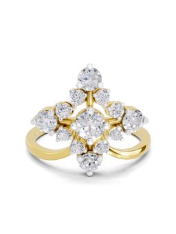 Sparkles - Lab Grown Diamond 0.95CT Marquise Cluster Ring 14K Yellow Gold