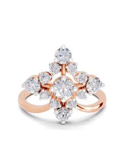 Sparkles - Lab Grown Diamond 0.95CT Marquise Cluster Ring 14K Rose Gold