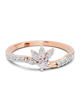 Sparkles - Lab Grown Diamond 0.71CT Valencia Round Chevron Ring 14K Rose Gold