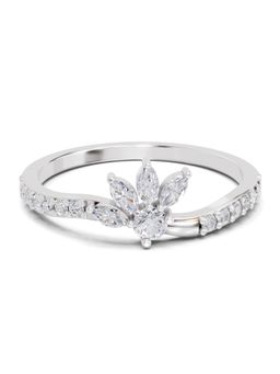 Sparkles - Lab Grown Diamond 0.71CT Valencia Round Chevron Ring 14K White Gold