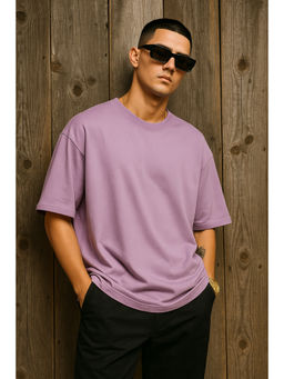 HAZUKU - Men Lavender Men Oversized T-Shirt