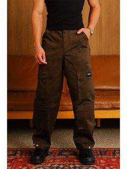 Bonkers Corner - Men Cocoa Brown 8 Pockets Cargo Pant