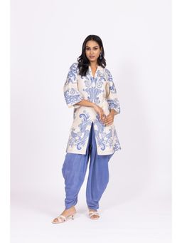 LABEL NAARITI - Aza Blue Kurta with Dhoti Pant (Set of 2)