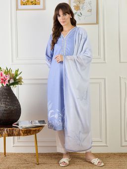 Indo Era - Printed Straight Kurta With Pant & Dupatta