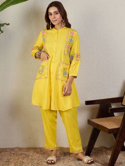 Indo Era - Embroidered A-Line Kurta with Pant