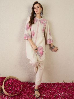 Indo Era - Pink A-Line Kurta with Pant