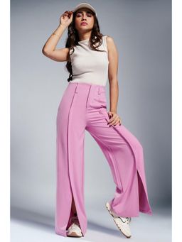 FREAKINS - Peony Pink Front Slit Korean Pant