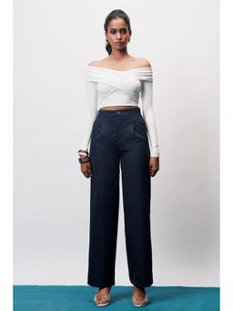 FREAKINS - Navy Blue Straight Pinstripe Pant
