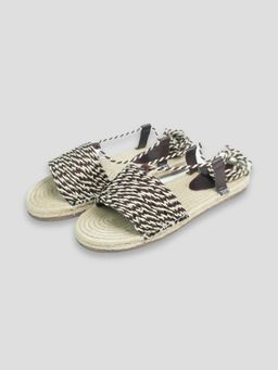 EZOK - Women Chocolate Woven Fabric Sandals