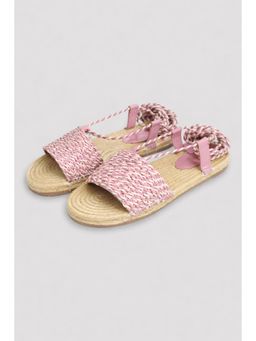 EZOK - Women Pink Woven Fabric Sandals