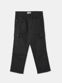 R&B - Boys Black Solid Relaxed Jeans
