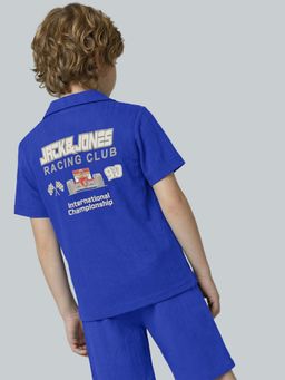 Jack & Jones Junior - Boys Blue Racing Club Printed Shirt