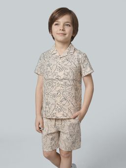 Jack & Jones Junior - Boys Floral Print Resort Collar Shirt