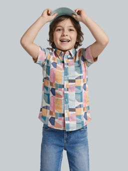 Jack & Jones Junior - Boys Abstract Print Cotton Shirt