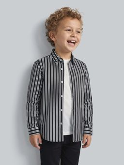 Jack & Jones Junior - Boys Black Striped Shirt