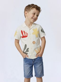 Jack & Jones Junior - Boys Abstract Printed Cotton Shirt