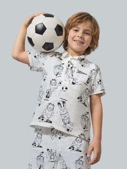 Jack & Jones Junior - Boys White Garfield Print Casual Shirt