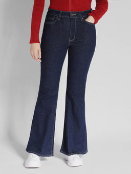 American Eagle - Women Navy Next Level Super High-Waisted Boot Cut Jeans