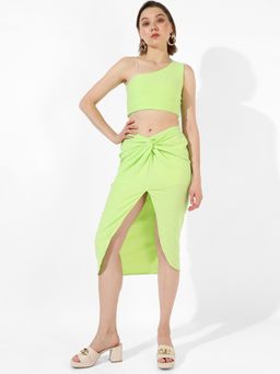 PINACOLADA - Women Solid Green Regular Fit Co-Ords Set